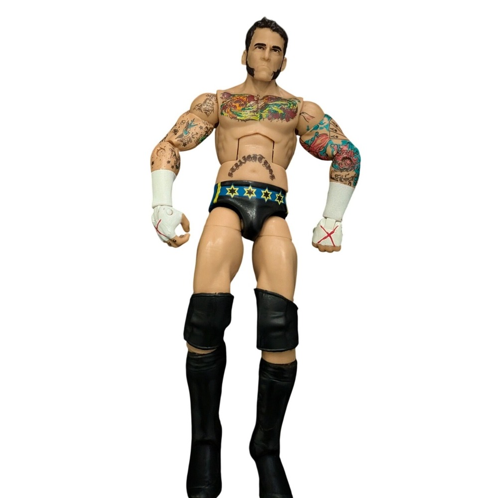 Mattel CM Punk WWE Elite Action Figure Unisex 6" Black Tattoos Good